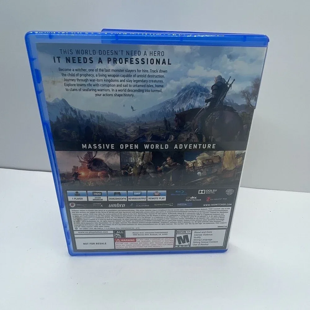 The Witcher 3: Wild Hunt (Sony PlayStation 4, 2015) Complete W/ Manual
